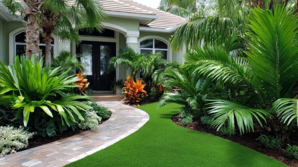 Breathtaking Tropical Front Yard Makeover: Stunning Garden Paths, Pavers & Lush Landscaping Ideas