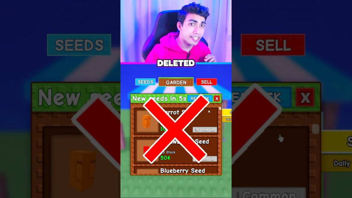 DELETED SEED IN GROW A GARDEN 😭