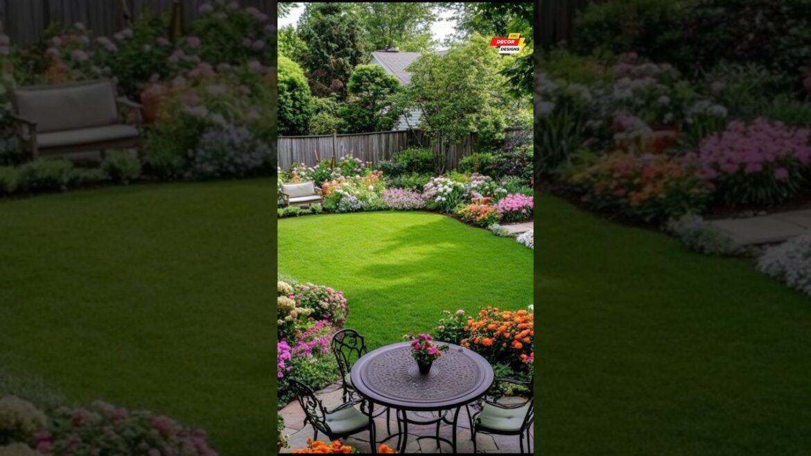 Beautiful! Backyard Lawn Landscaping Design Ideas #ytshorts #fyp #lawn #landscaping #backyard