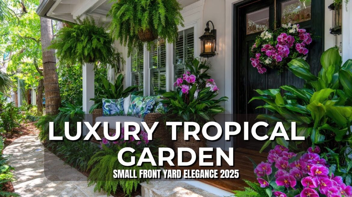 Beautiful Small Front Yard Landscaping | Tropical Garden Inspiration 2025