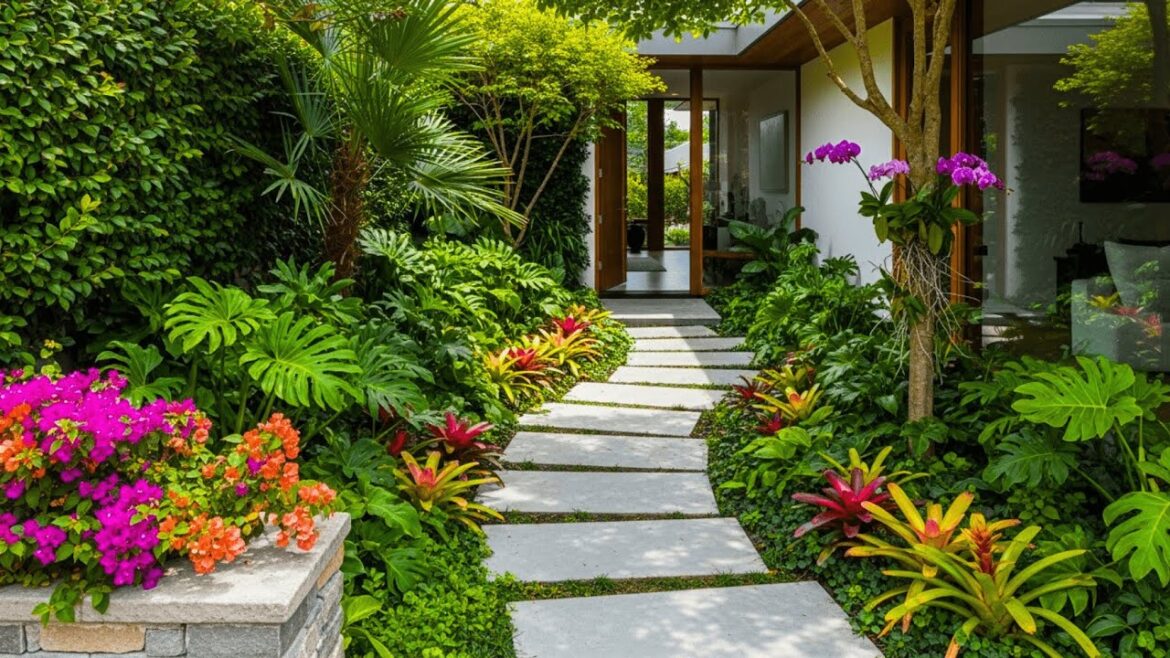 Luxury Tropical Front Yard Ideas for Small Spaces 🌿  Peaceful, Fresh & Elegant