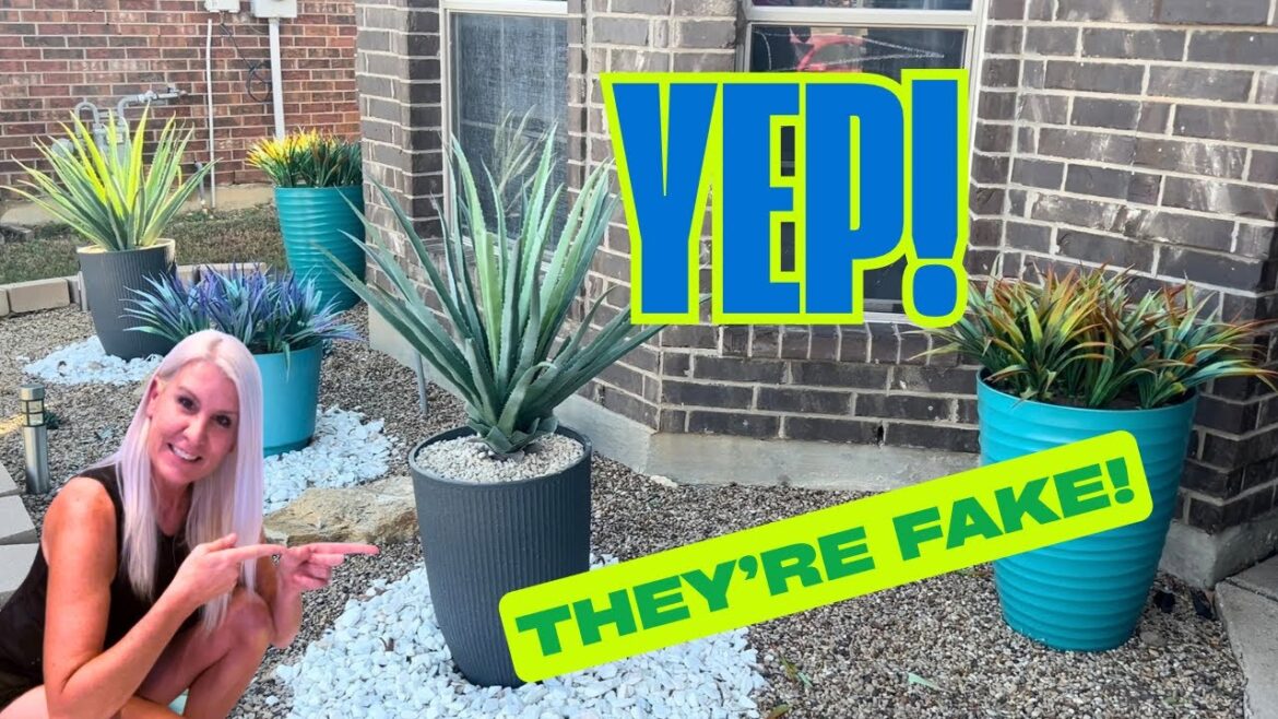 🌿 FRONT YARD LANDSCAPING WITH FAKE PLANTS | CHEAPER, EASIER & LONG-LASTING! 🌿