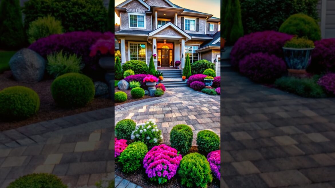 Nature's Canvas: The Artistry of a Beautifully Landscaped Front Yard #colorfulflowers #home