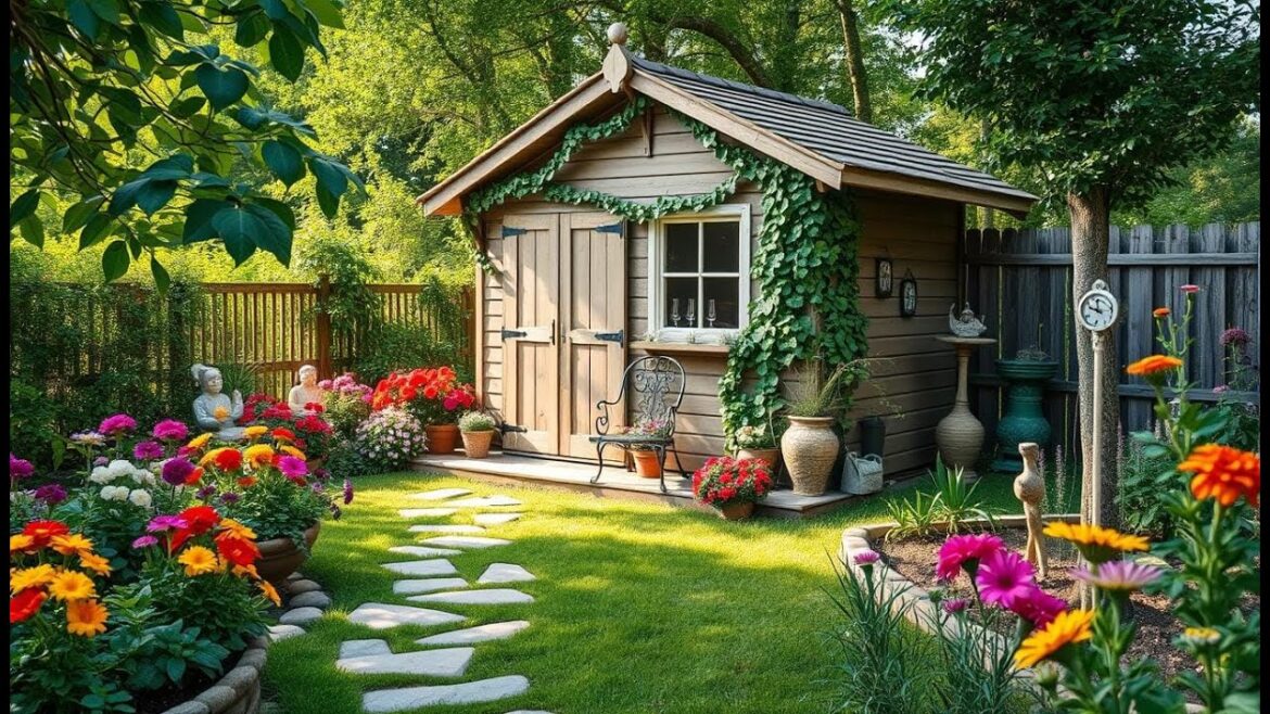 WONDERFUL! OUTDOOR GARDEN SHED DESIGN IDEAS | BEAUTIFUL BACKYARD GARDEN LANDSCAPE WITH SMALL SHEDS