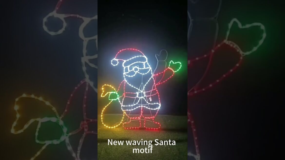 50% Cost Down, Same Bright Waving Sant, waving Santa motif lights #christmaslights #XmasLEDOEM