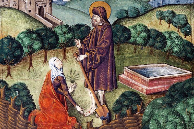 How a Cemetery Visit Becomes a Lesson in Hope| National Catholic Register Unknown, “Christ Appearing to Mary Magdalene as a Gardener,” Vaux Passional, ca. 1503-1504, National Library of Wales, Aberystwyth
