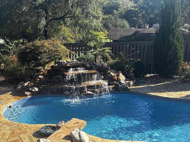 The yard and pool of Susan Anthony on Farnsworth Street, recently selected as the Garland County Master Gardeners October Yard of the Month, is shown. (Submitted photo)
