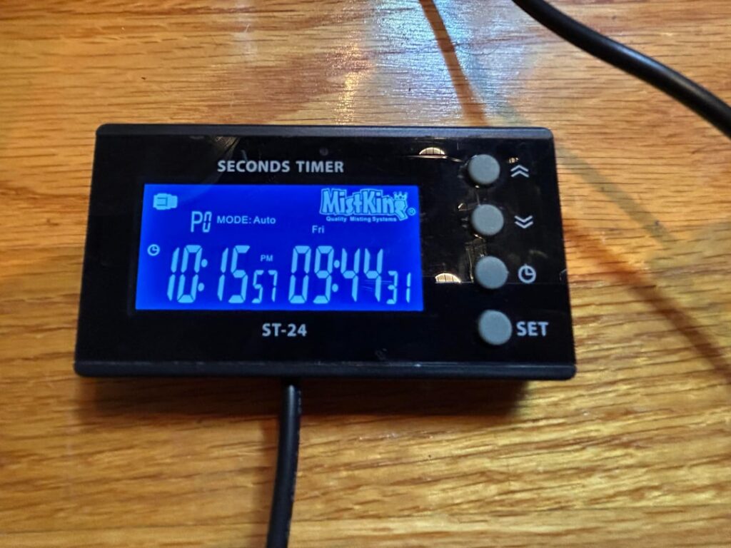 Mist king ST24 starting at correct time but not turning off despite being set to turn off 25 seconds later?