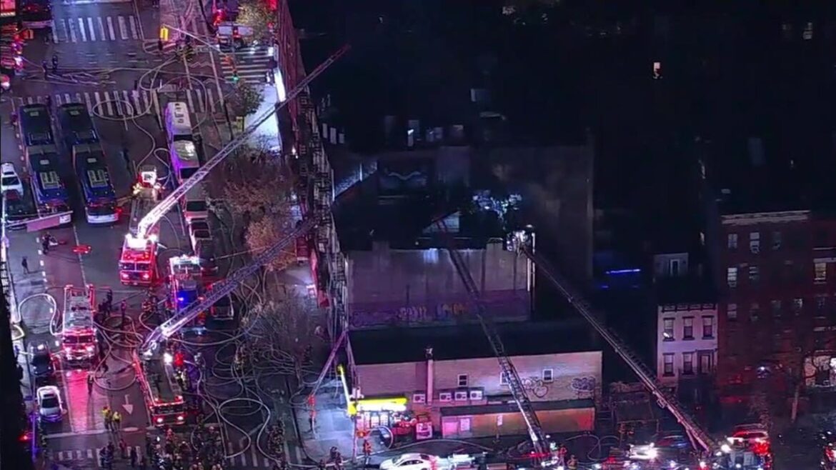 Four-alarm fire tears through East Harlem beer garden Four-alarm fire tears through East Harlem beer garden
