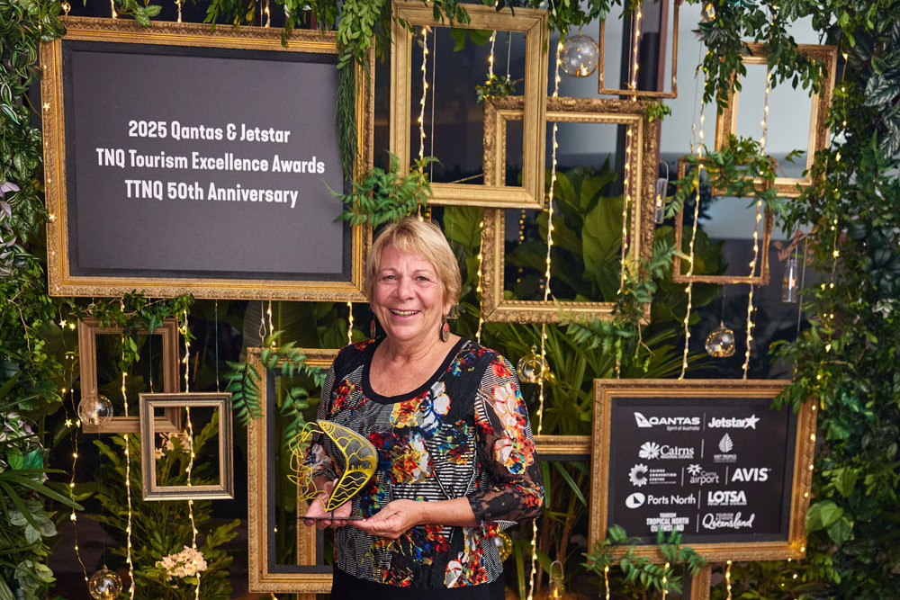 Tropical North Queensland tourism stalwart Megan Bell has been awarded the 2025 outstanding contribution by an individual at the Tourism Tropical North Queensland's 50th anniversary awards. Picture: Brad Newton
