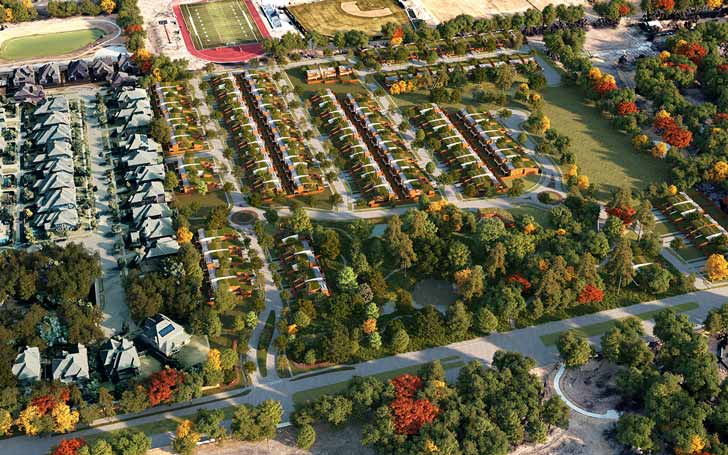 An aerial view of the Tapestry development in Frisco, Texas