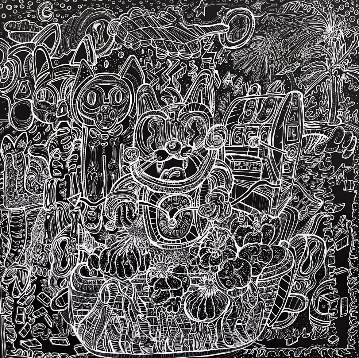 Peyote Ugly -Ink/Acrylic painting