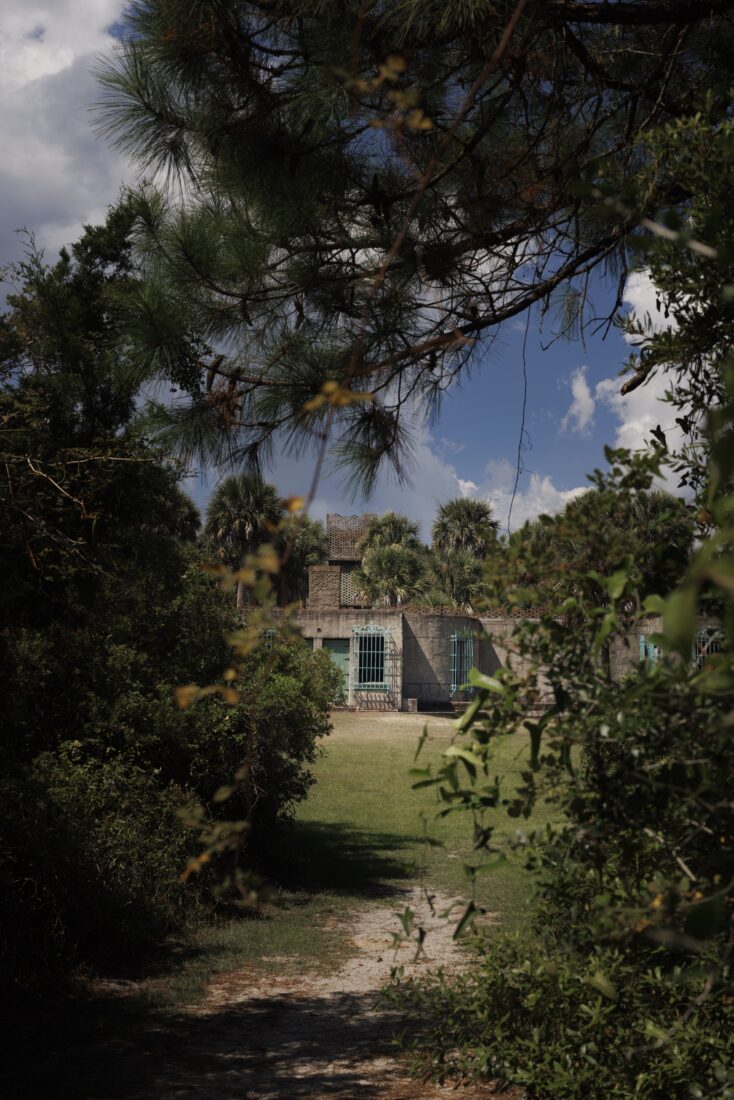 A castle home in a garden