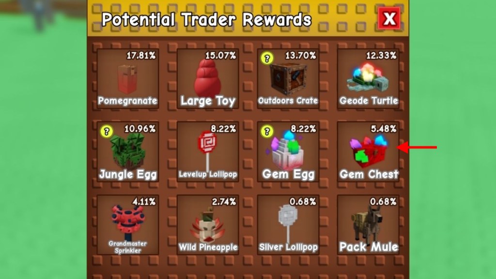 Grow a Garden All Trader Rewards