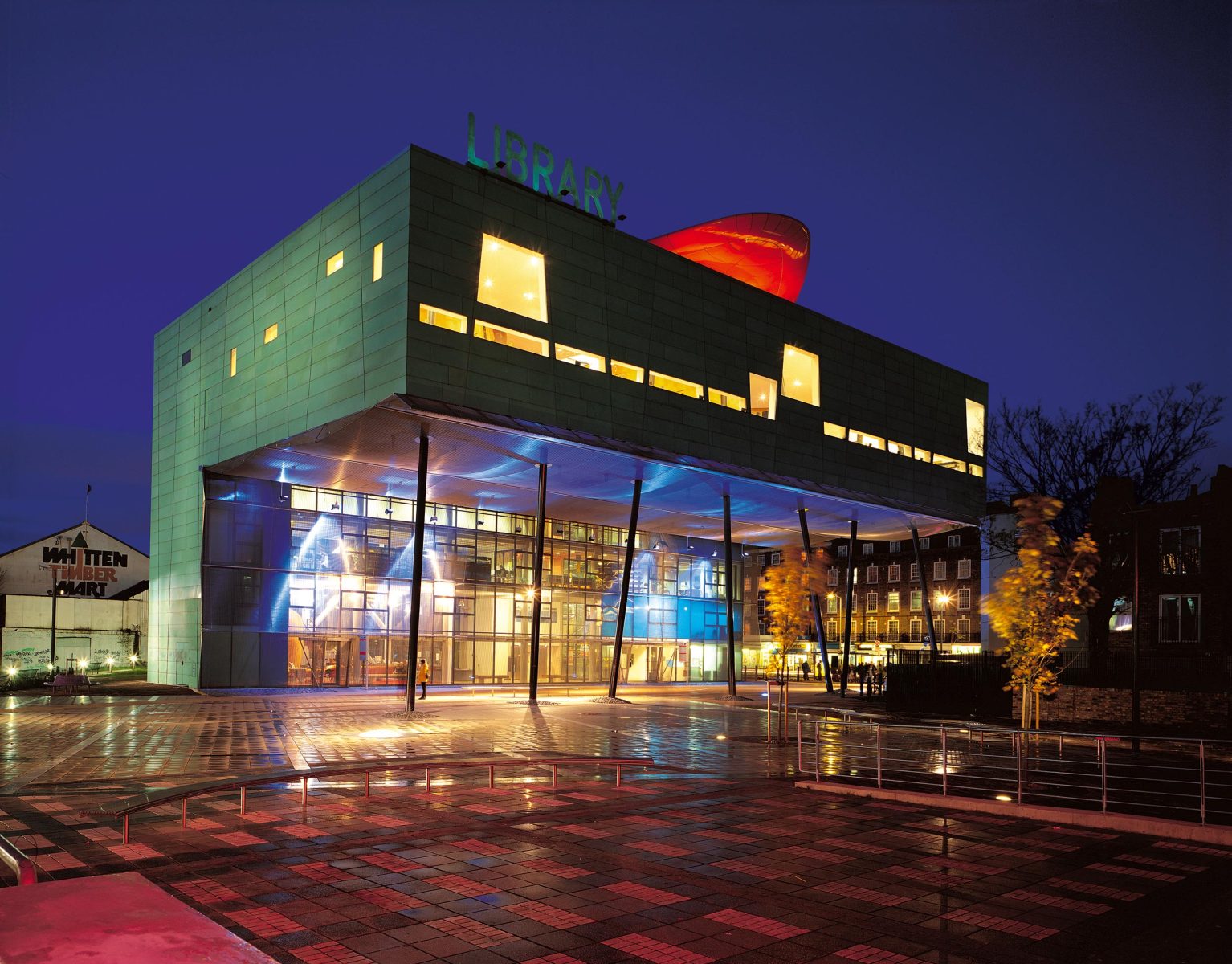 Peckham Library at night