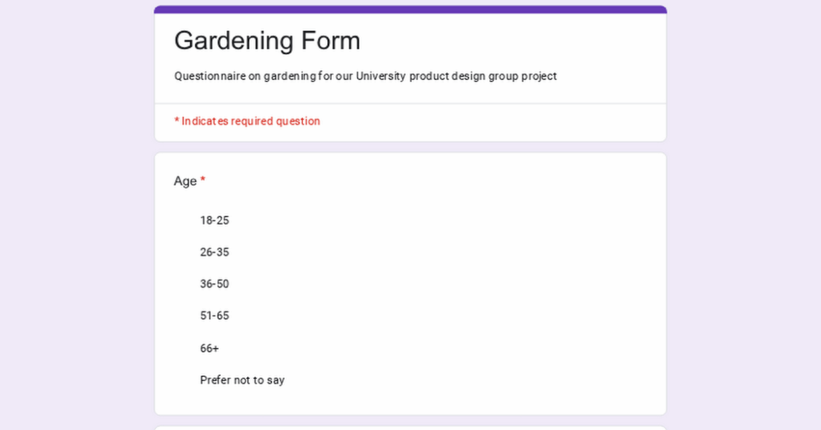 Designing a gardening product Designing a gardening product