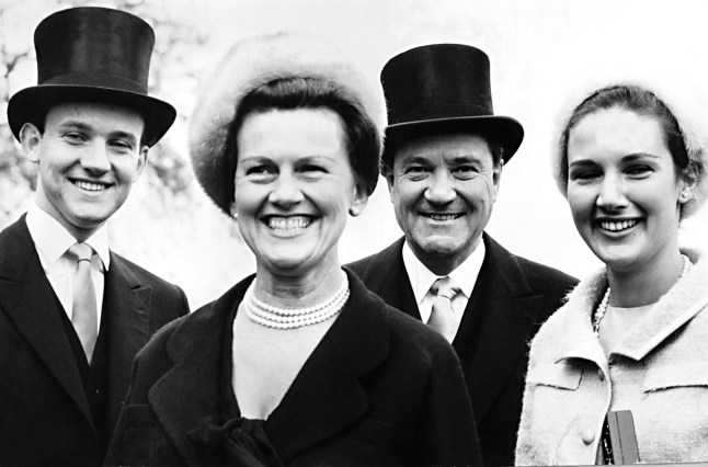 Alex McKay with wife Muriel and family at Buckingham Palace. 12th November 1965. (Photo by Zola Bela/Daily Mirror/Mirrorpix via Getty Images)