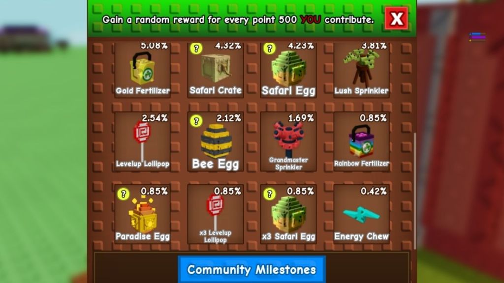 Safari Harvest Event Rewards