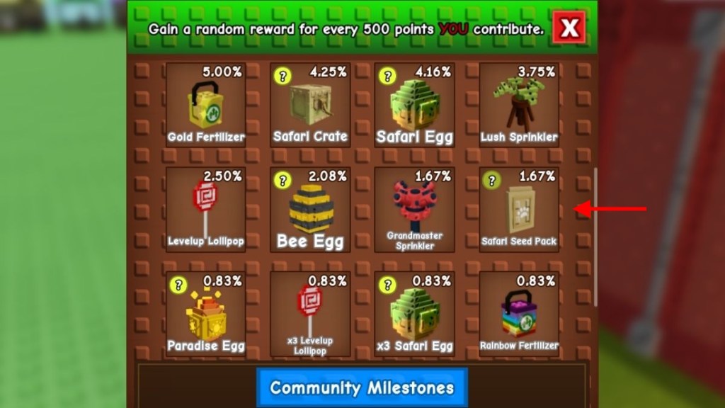 Safari seed pack for contributing to safari harvest event