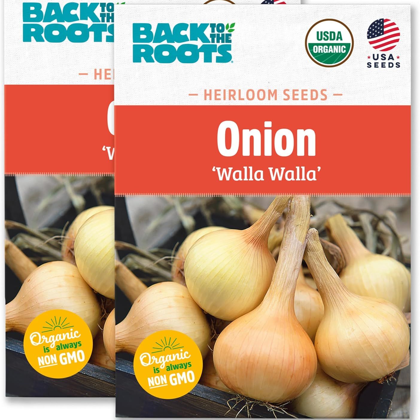 Back to the Roots 100% Organic Heirloom Seeds - Sweet Onion Seeds for Planting Value Pack (280mg Total)