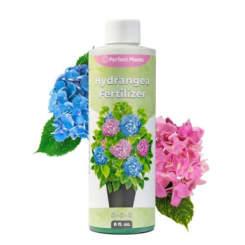 Premium Liquid Hydrangea Fertilizer by Perfect Plants | Bloom Booster | Fertilizer for Hydrangeas and Other Flowering Plants (8 Fl Oz)