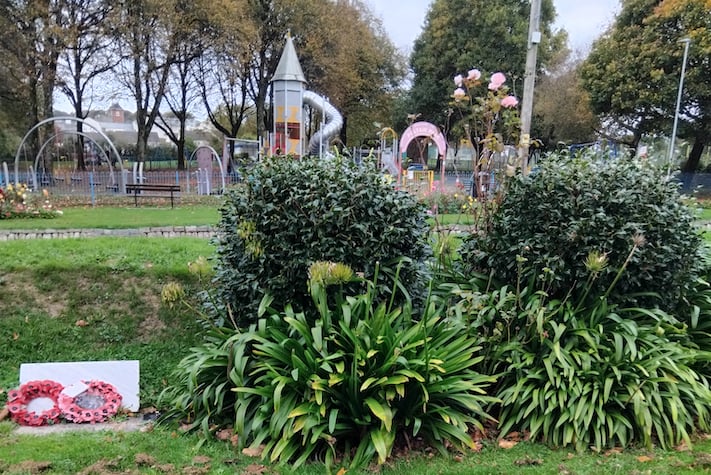 The Peace Garden was created outside the library earlier this year.