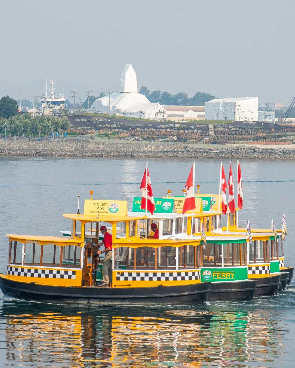 Two boats at the Steamship Water Ballet in Victoria BC