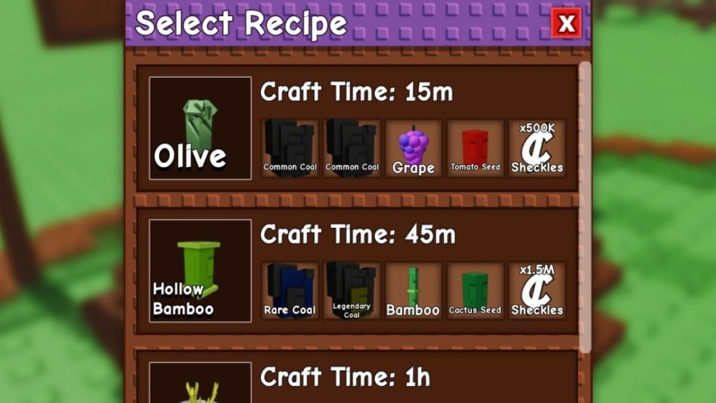 all seed crafting recipes