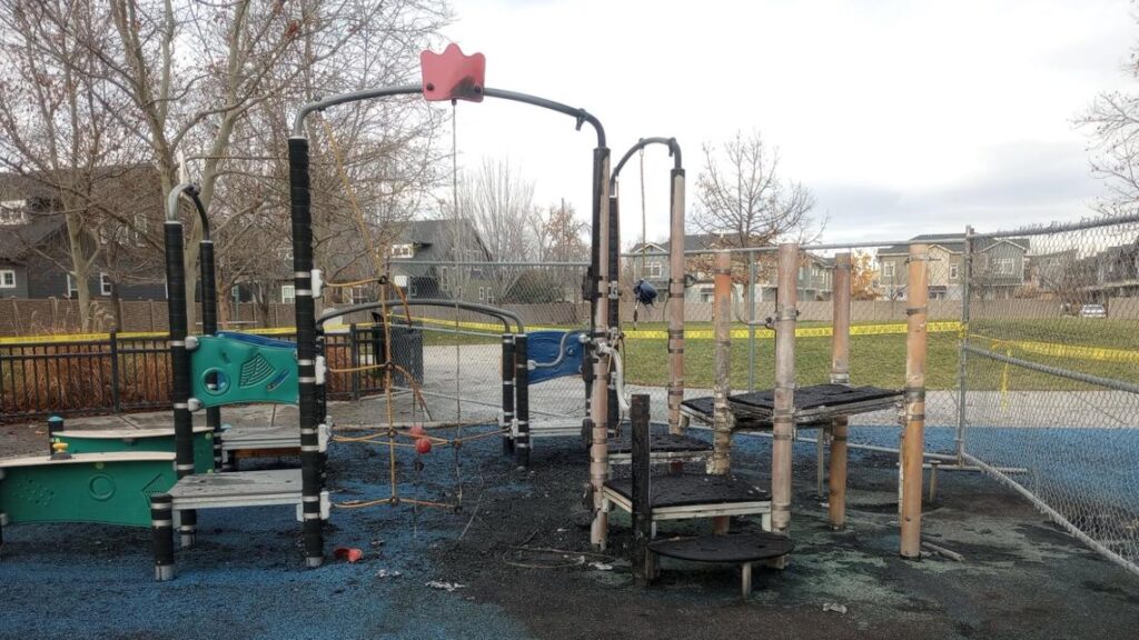 Police investigating Garden City playground equipment fire as arson