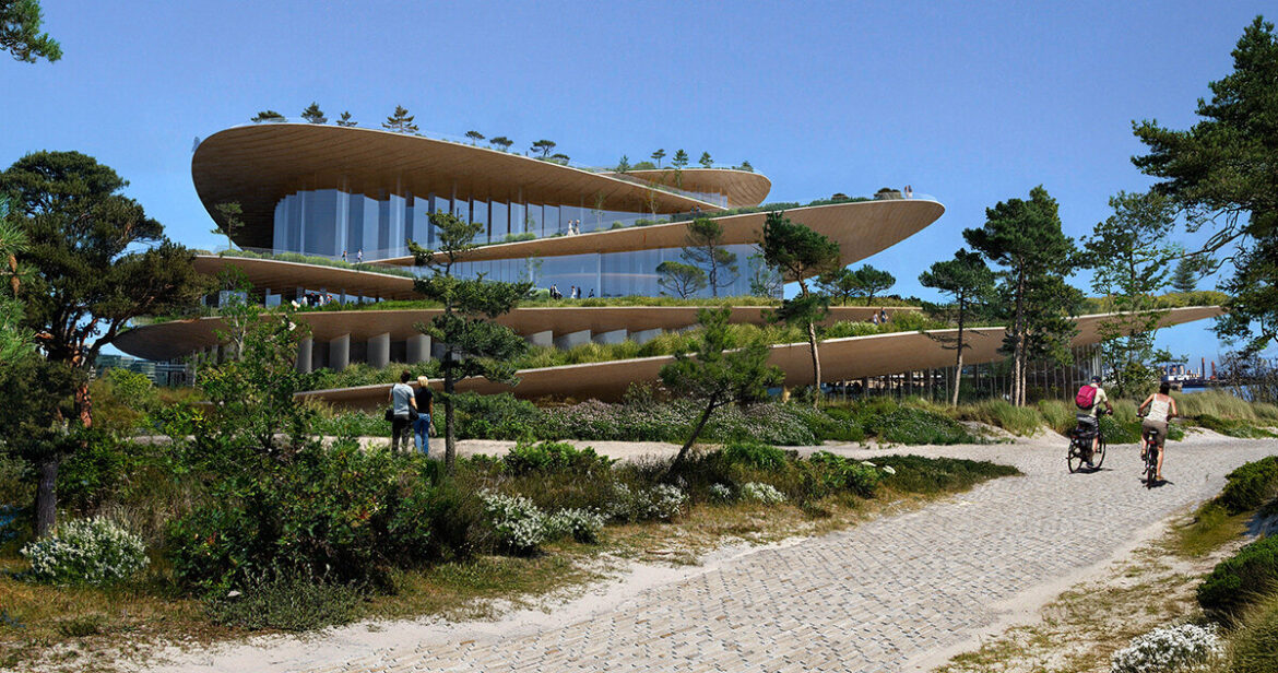 BIG designs new hamburg state opera as island of concentric terraced gardens BIG designs new hamburg state opera as island of concentric terraced gardens