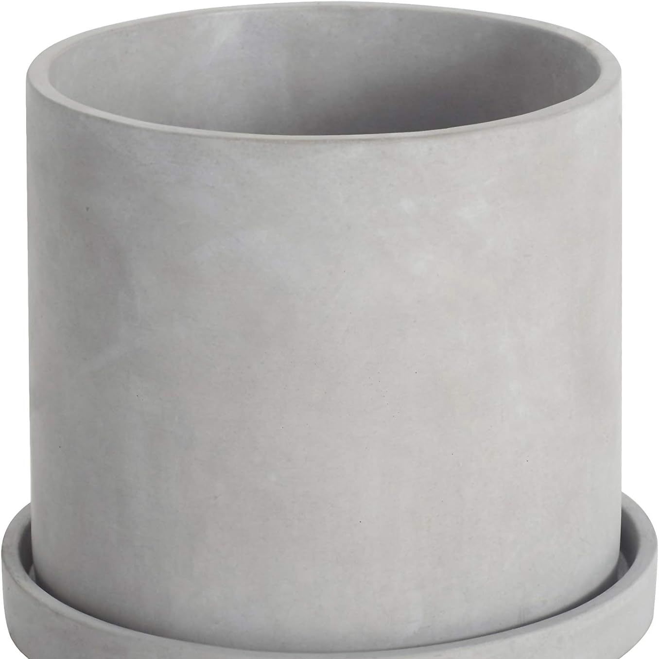 Ekirlin 6 Inch Flower Plant Pot Indoor - Grey Cement Garden Planter Concrete Planter With Drain Hole Saucer, Modern Succulents Containers for Home Decor, Office & Outdoor