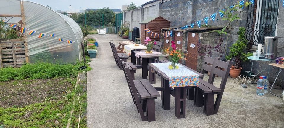 Community space in the gardens.