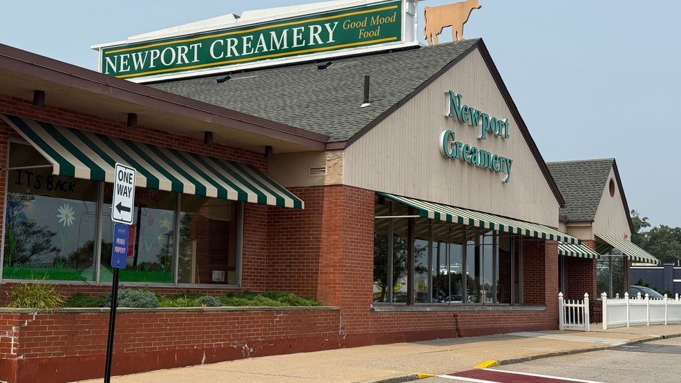 The Newport Creamery at Garden City Center in Cranston is shown Monday, Aug. 4, 2025. The restaurant lost its lease and will close in 18 months. (WJAR)