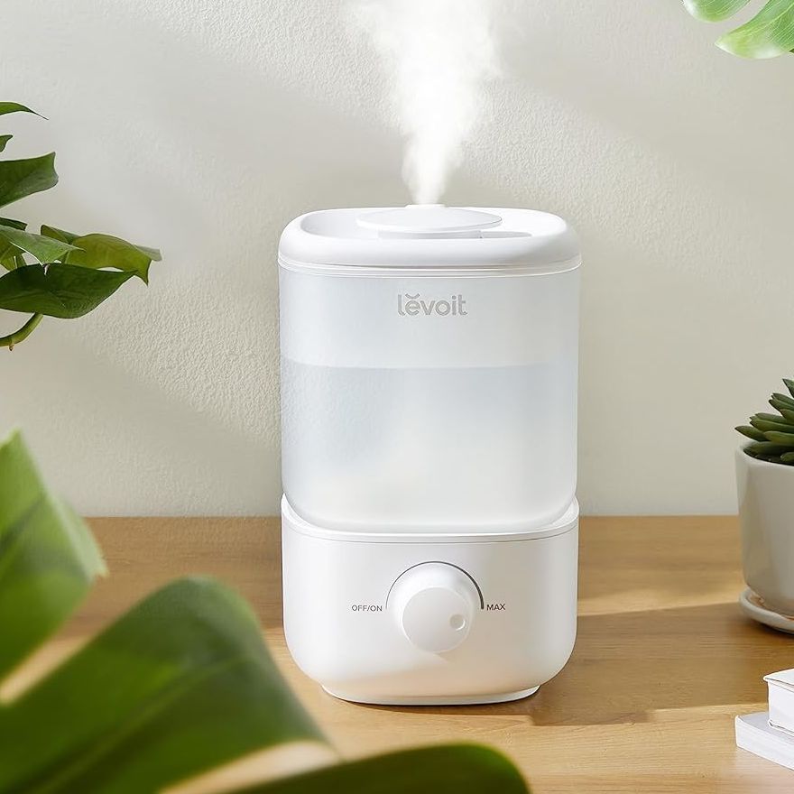 Levoit Top Fill Humidifiers for Bedroom, 2.5l Tank for Large Room, Easy to Fill &amp; Clean, 28db Quiet Cool Mist Air Humidifier for Home Baby Nursery &amp; Plants, Auto Shut-Off and Bpa-Free for Safety, 25h