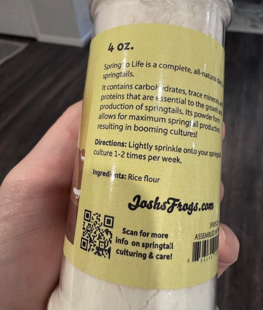 Josh’s Frogs springtails food