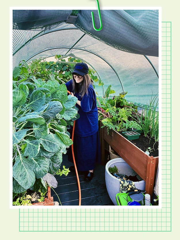 woman in greenhouse