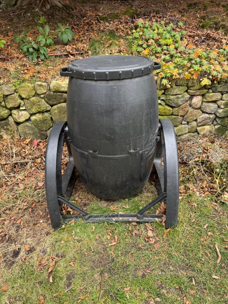 Barrel compost seems too wet.