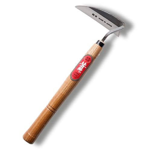 Suizan Nejiri Kama Weeding Sickle 13" - Professional Japanese Hand Weed Puller Garden Hoe Gardening Tools