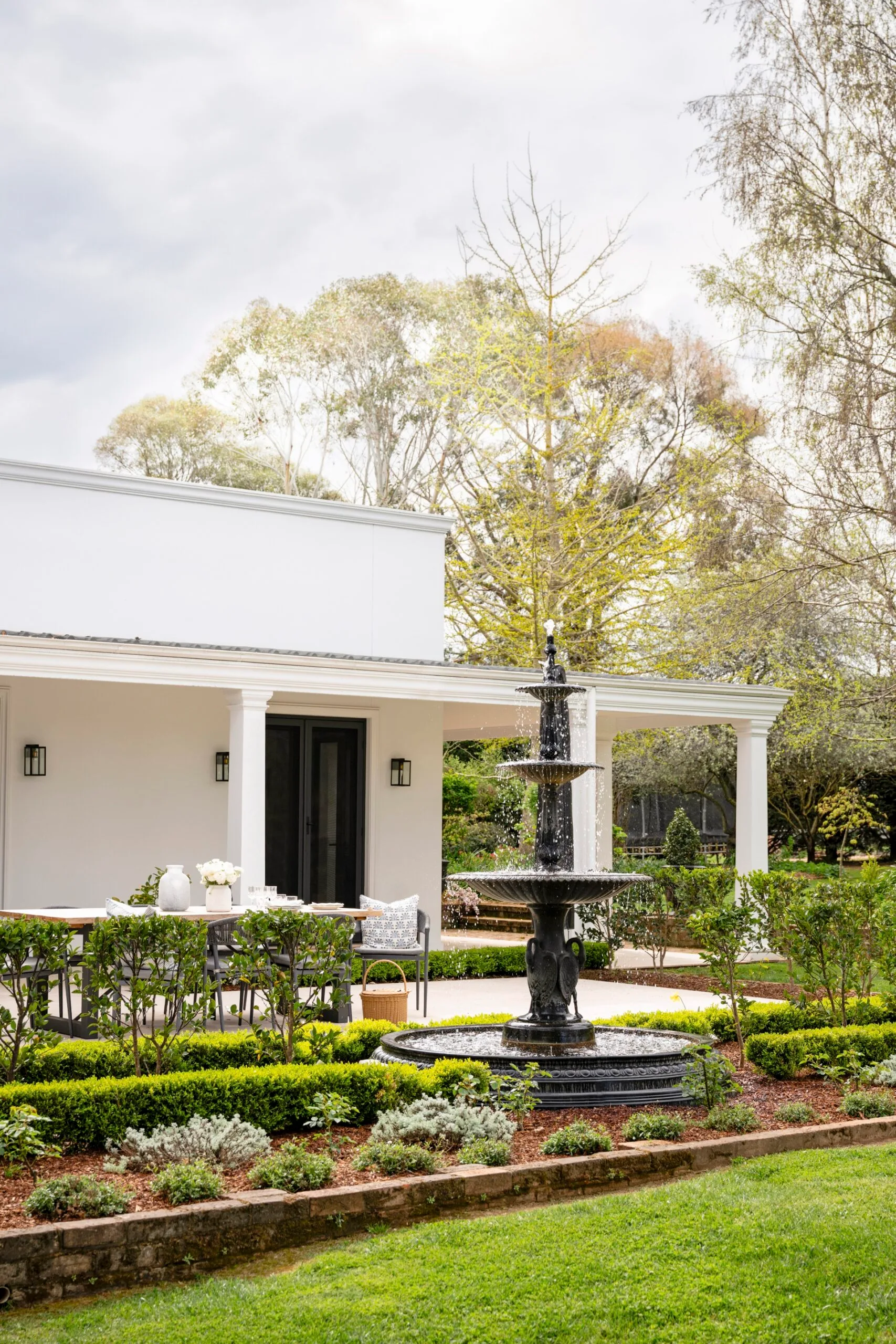 The white facade of a property in Orange