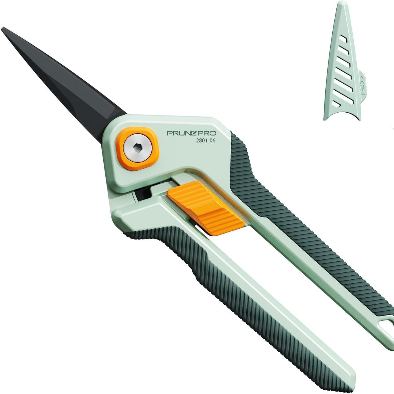 Prunepro Garden Scissors Pruning Shears Sharp Stainless Steel Non-Stick Teflon Coating Blade for Precise Cuts Garden Snip Bonsai Clippers for Plants Rose Flower