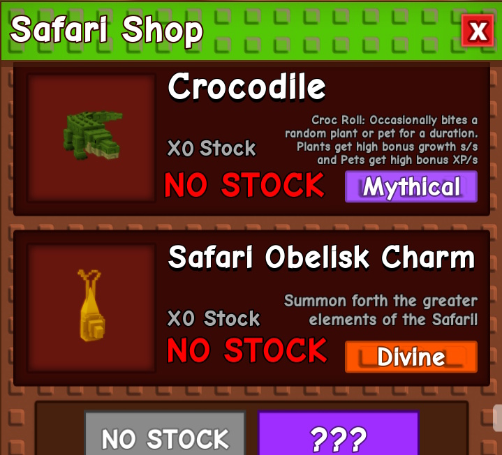 safari obelisk charm stock