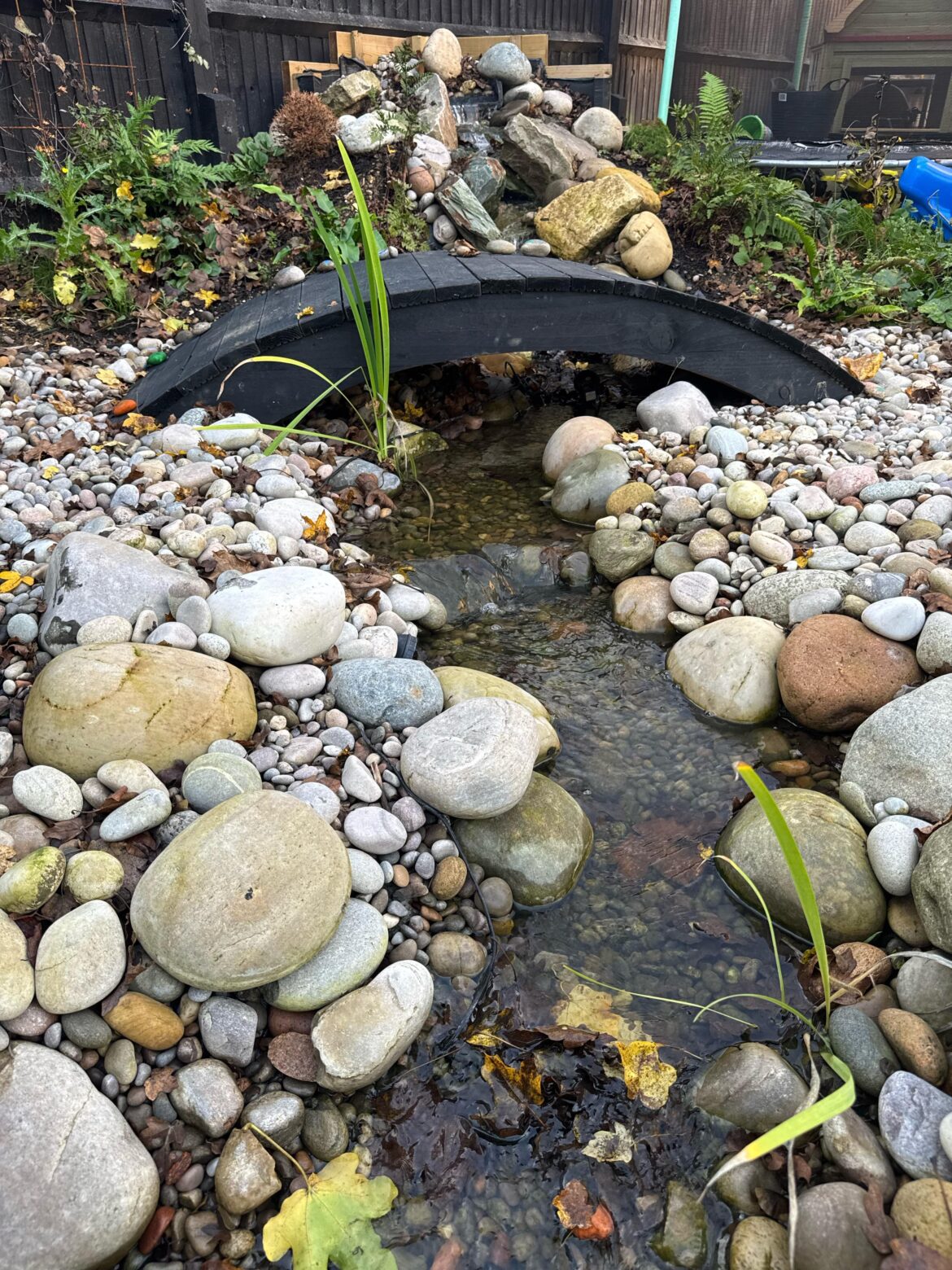 Should I empty my pond-less stream/waterfall over winter?