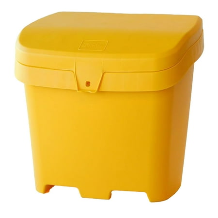 Fcmp Outdoor 31 Gal Salt, Sand Storage Box Deck Container for Patio, Yellow