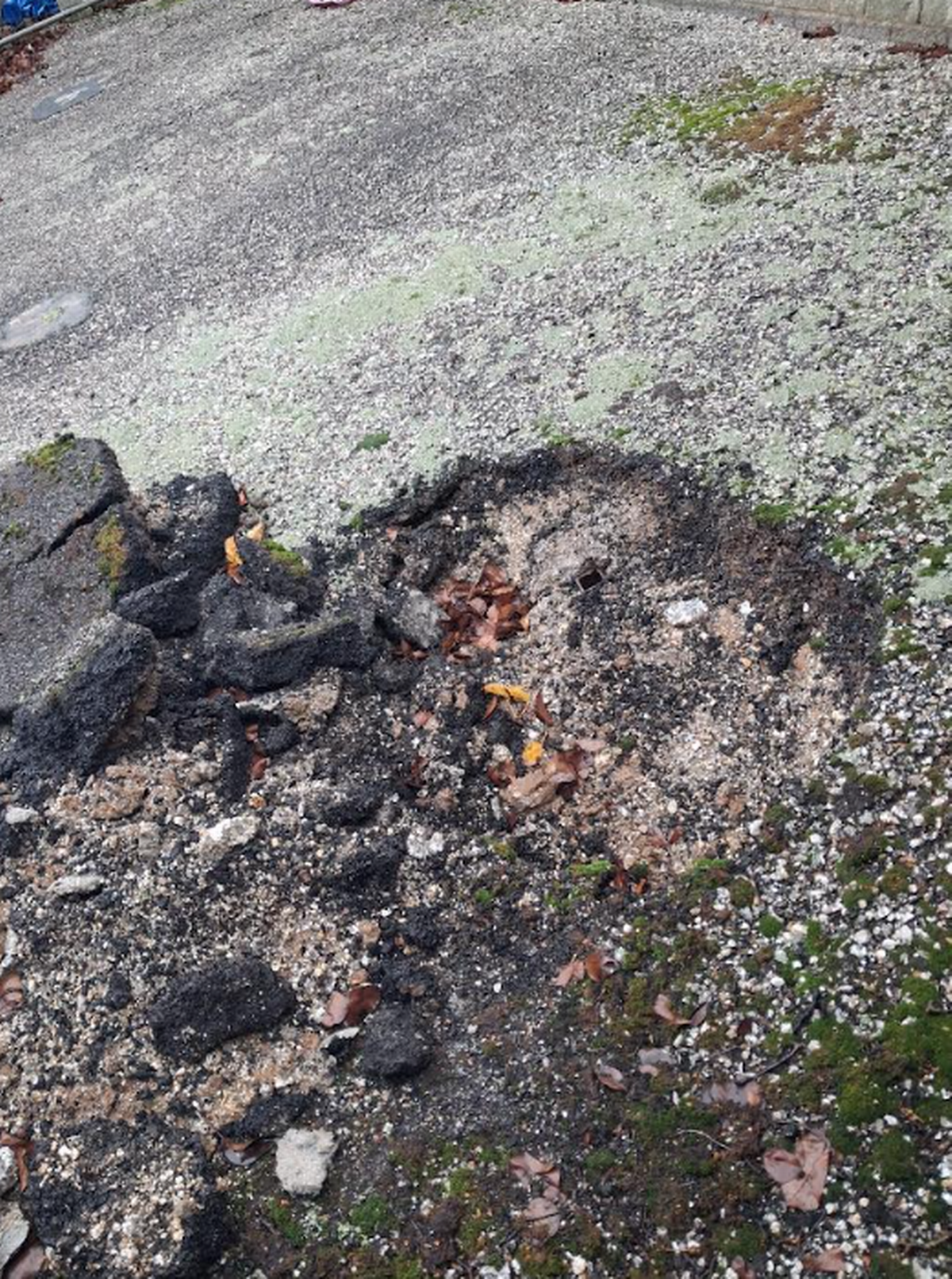 The depression was 2ft wide and 6cm deep when it was first discovered some weeks ago