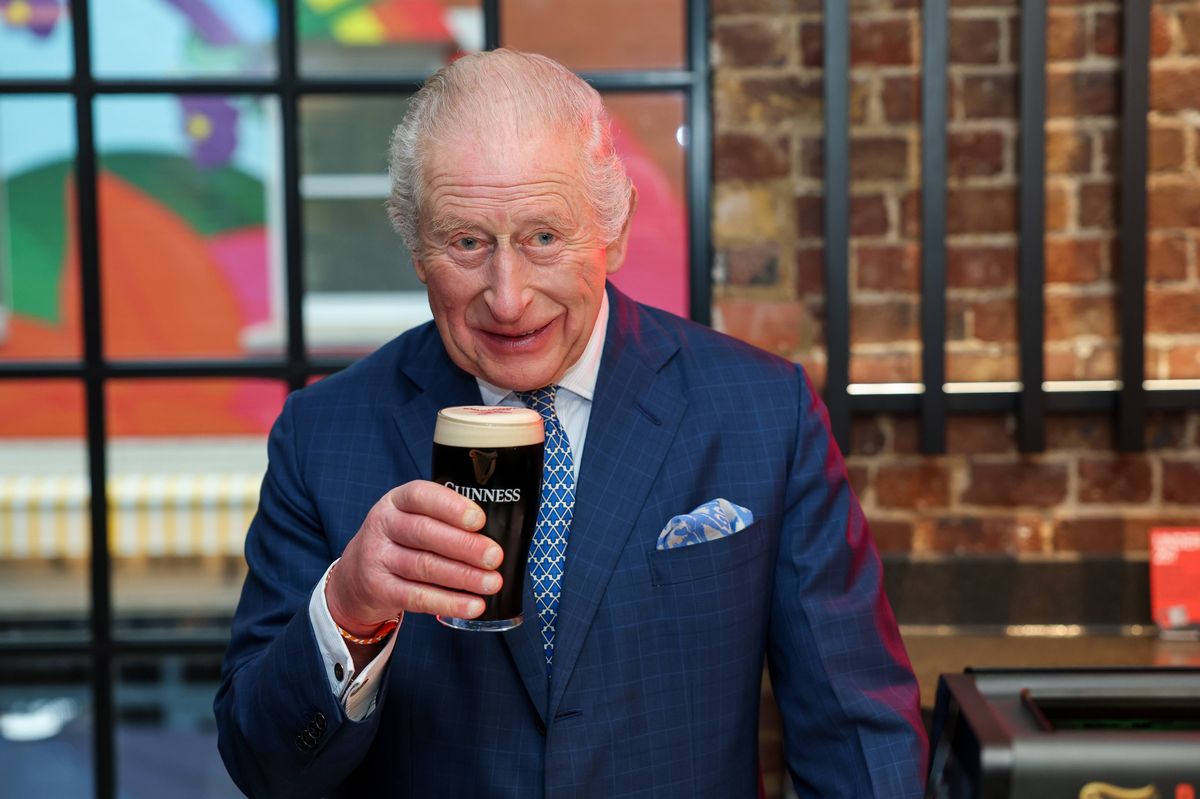 King Charles III tastes a pint of Guinness during his visit to the Guinness Open Gate Brewery in London. Picture date: Thursday December 18, 2025.