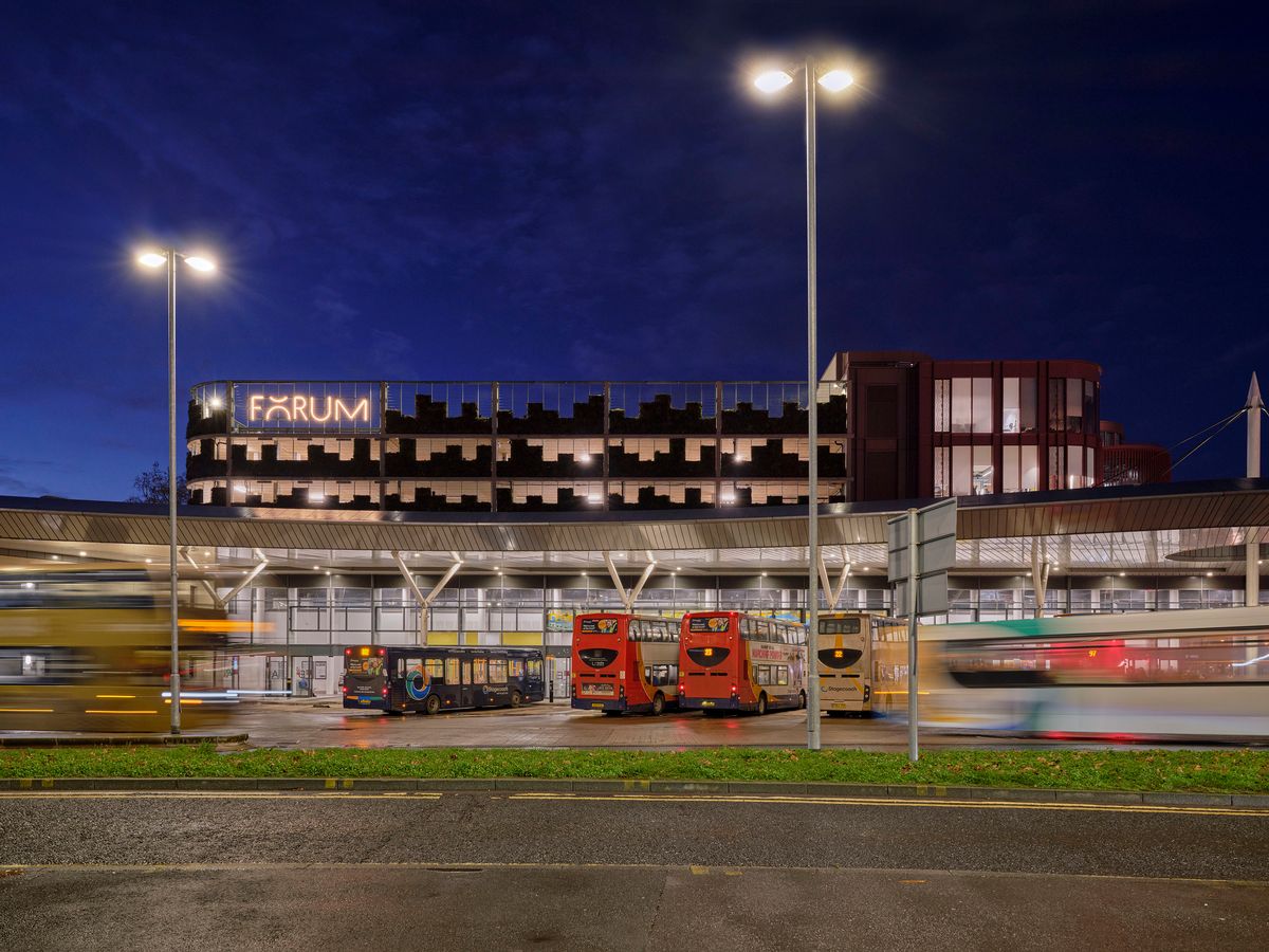 How the new car park looks at night
