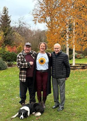 Andrea Childs, CEO of Beth’s Sunflowers with John Massey, and Philip Baulk (chair of the trustees at the Ashwood Charitable Trust)