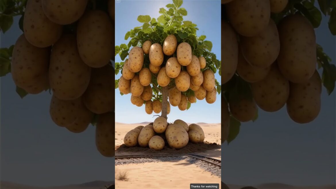 A hippopotamus saved a potato plant from drying out by watering it 😭 #ai​ #tree​ #save​ #water​