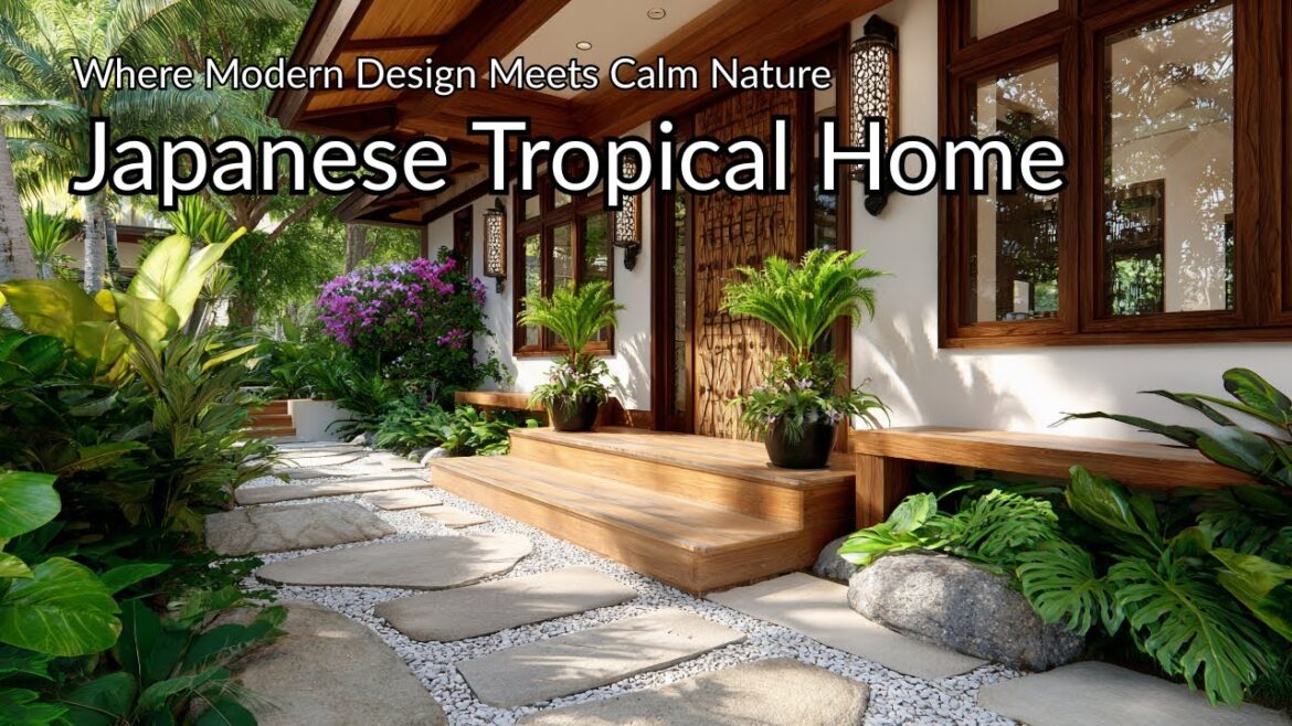 Japanese-Inspired Tropical Home Facade | Modern Front Yard Design Ideas for Calm Living Japanese-Inspired Tropical Home Facade | Modern Front Yard Design Ideas for Calm Living