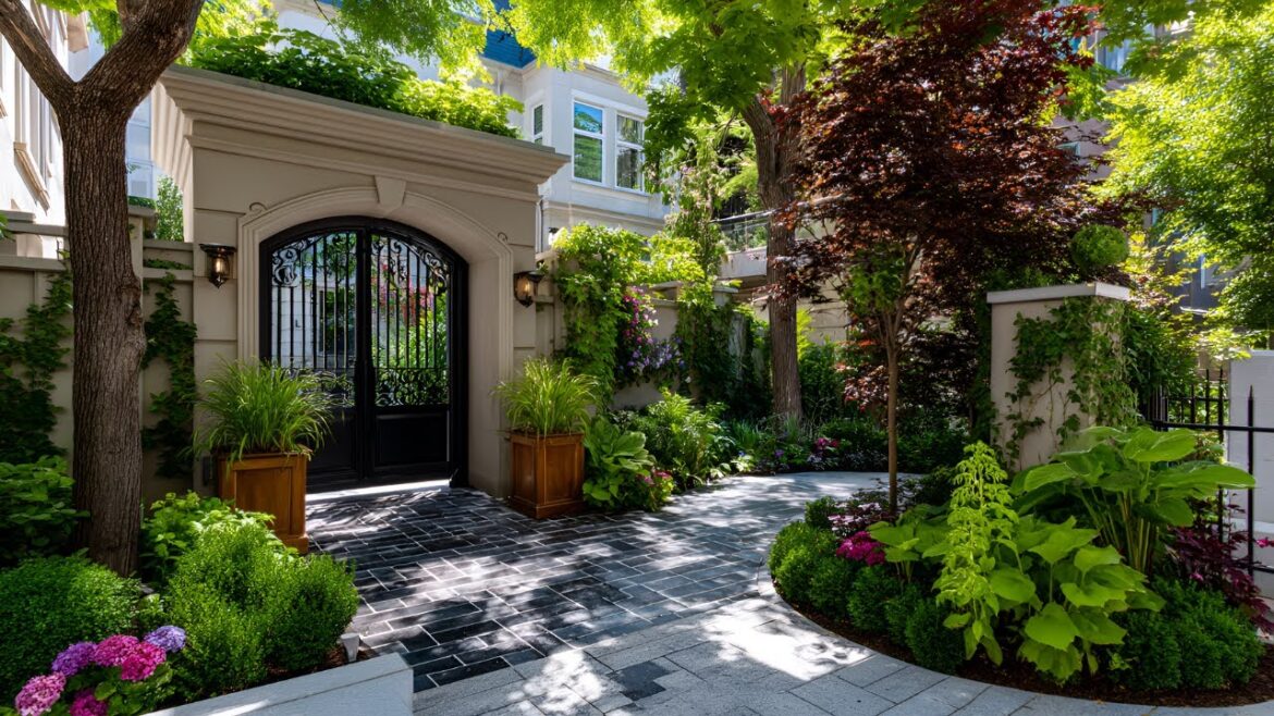 Creating a Grand Entrance: Small Front Yard Garden with Gates & Arches Creating a Grand Entrance: Small Front Yard Garden with Gates & Arches